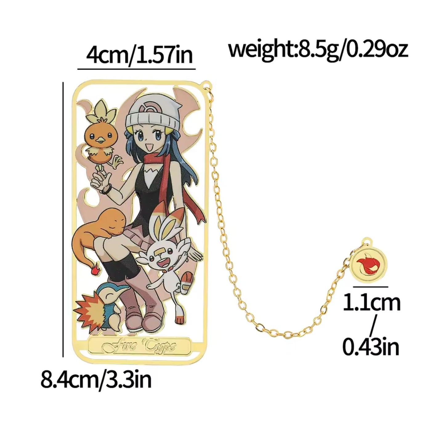 Pokémon Trainer Dawn (Fire Type) – Anime Bookmark – 8 x 4 cm (3.1 × 1.6 in)