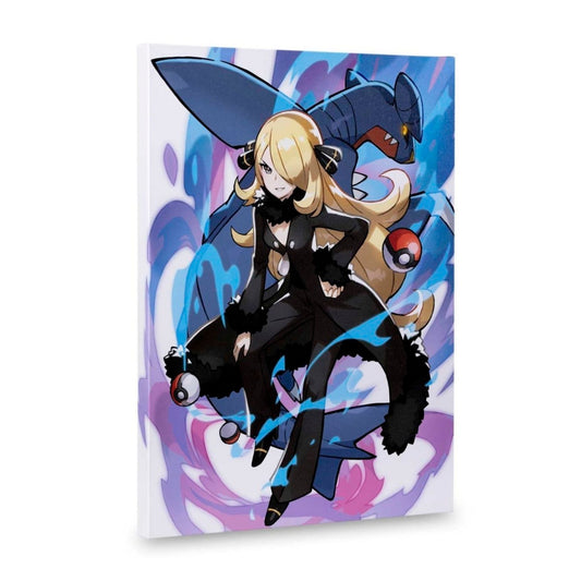 Pokémon Trainer Cynthia with Garchomp – Canvas Wall Art – 21 x 30 cm (8.3 x 11.7 in) (Pokémon Center Replica)