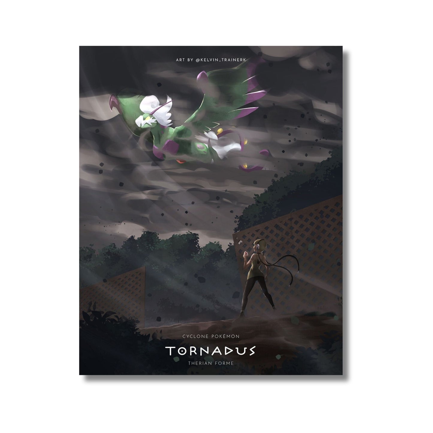 Pokémon Trainer Elesa with Tornadus – Canvas Wall Art – 21 x 30 cm (8.3 x 11.7 in)