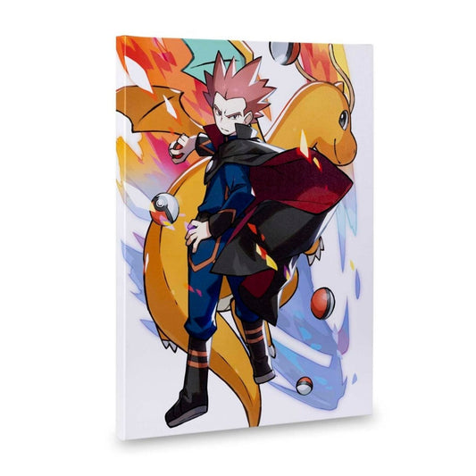Pokémon Trainer Lance with Dragonite – Canvas Wall Art – 21 x 30 cm (8.3 x 11.7 in) (Pokémon Center Replica)