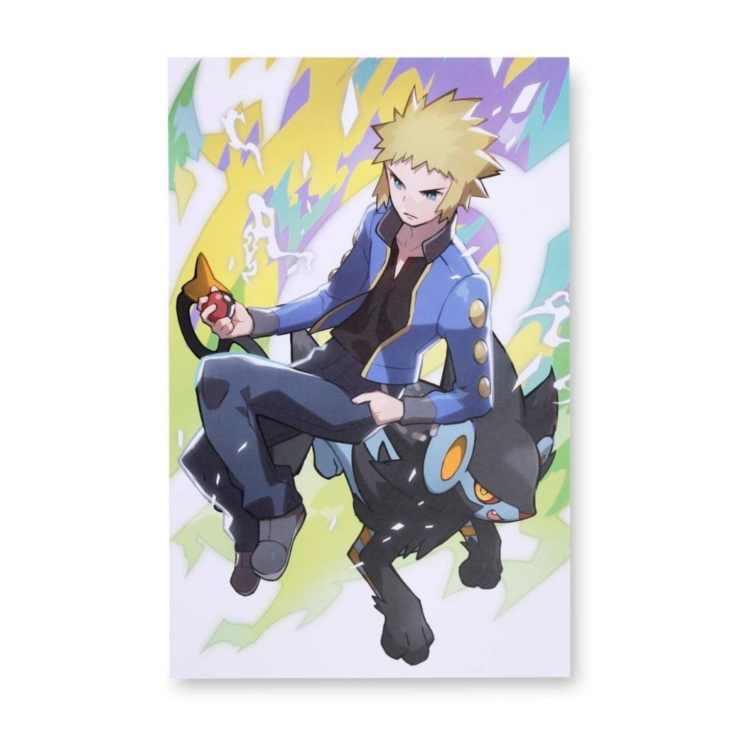 Pokémon Trainer Volkner with Luxray – Canvas Wall Art – 21 x 30 cm (8.3 x 11.7 in) (Pokémon Center Replica)