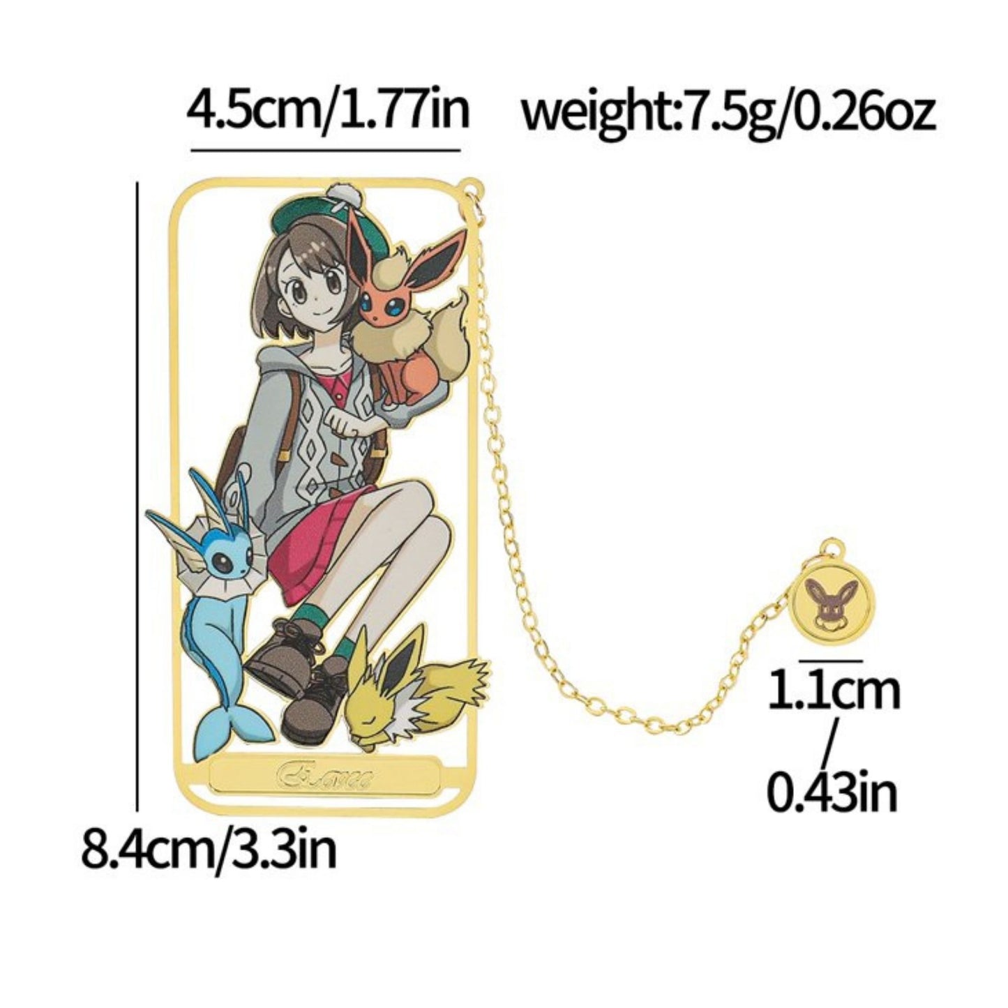 Pokémon Trainer Gloria (Eevee) – Anime Bookmark – 8 x 4 cm (3.1 × 1.6 in)
