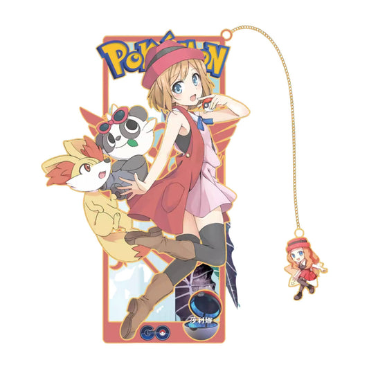 Pokémon Trainer Serena with Fennekin & Pancham – Anime Bookmark – 8.5 x 3.5 cm (3.3 × 1.4 in)