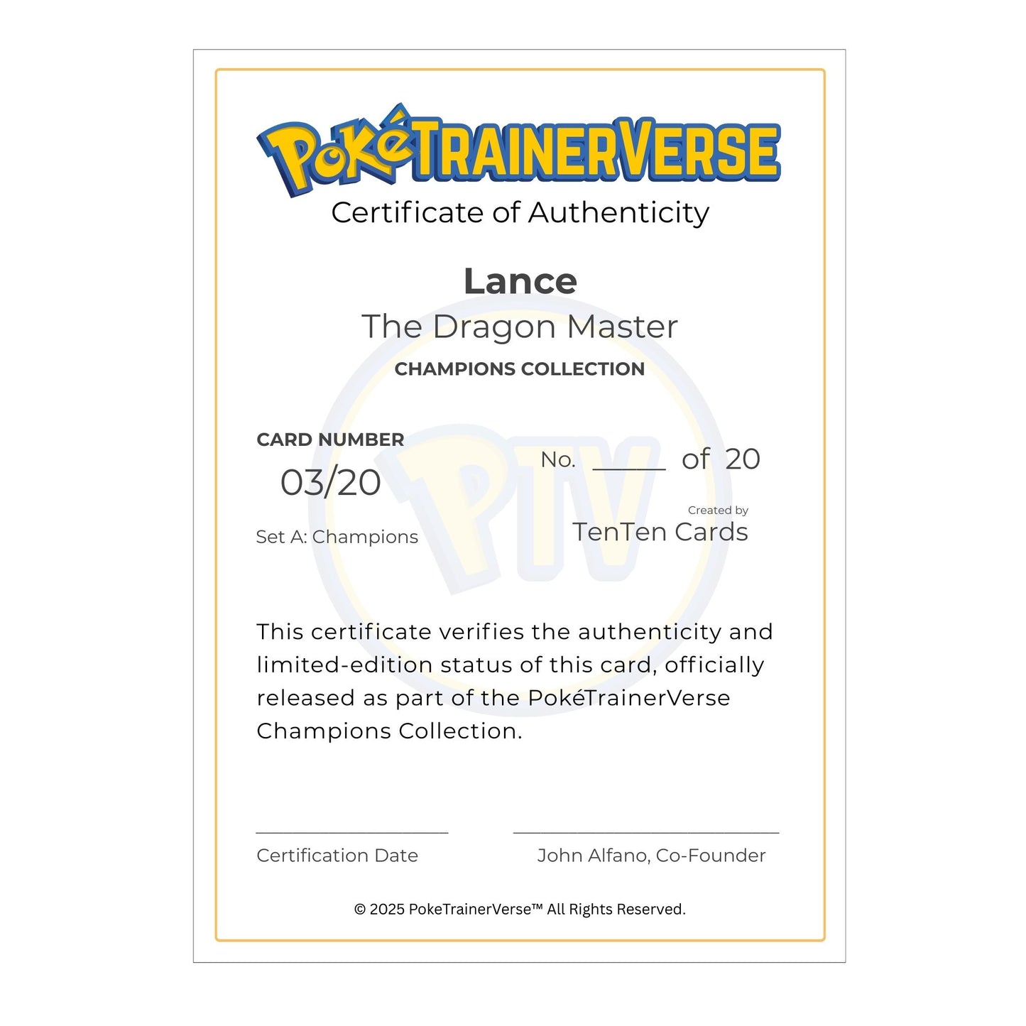 A03 – Lance – The Dragon Master (Champions Collection, Limited Edition)