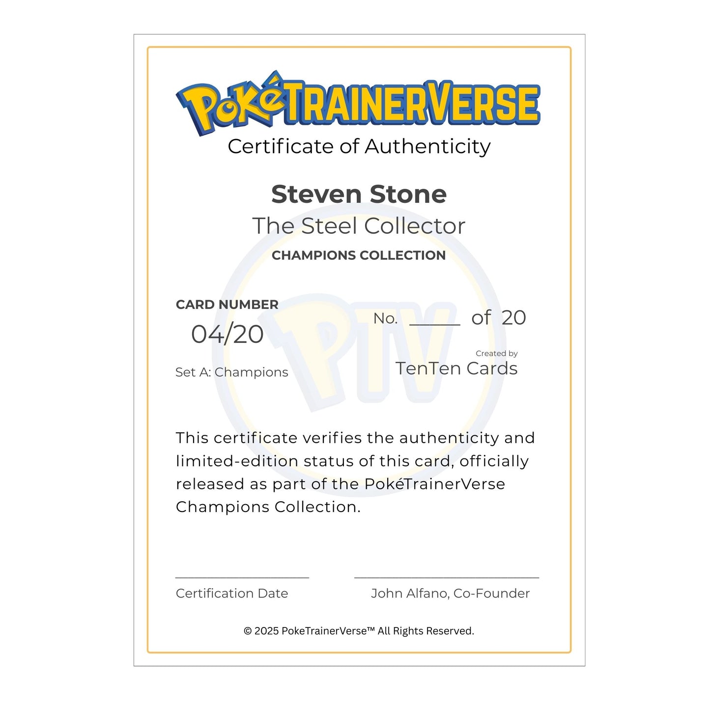 A04 – Steven Stone – The Steel Collector (Champions Collection, Limited Edition)