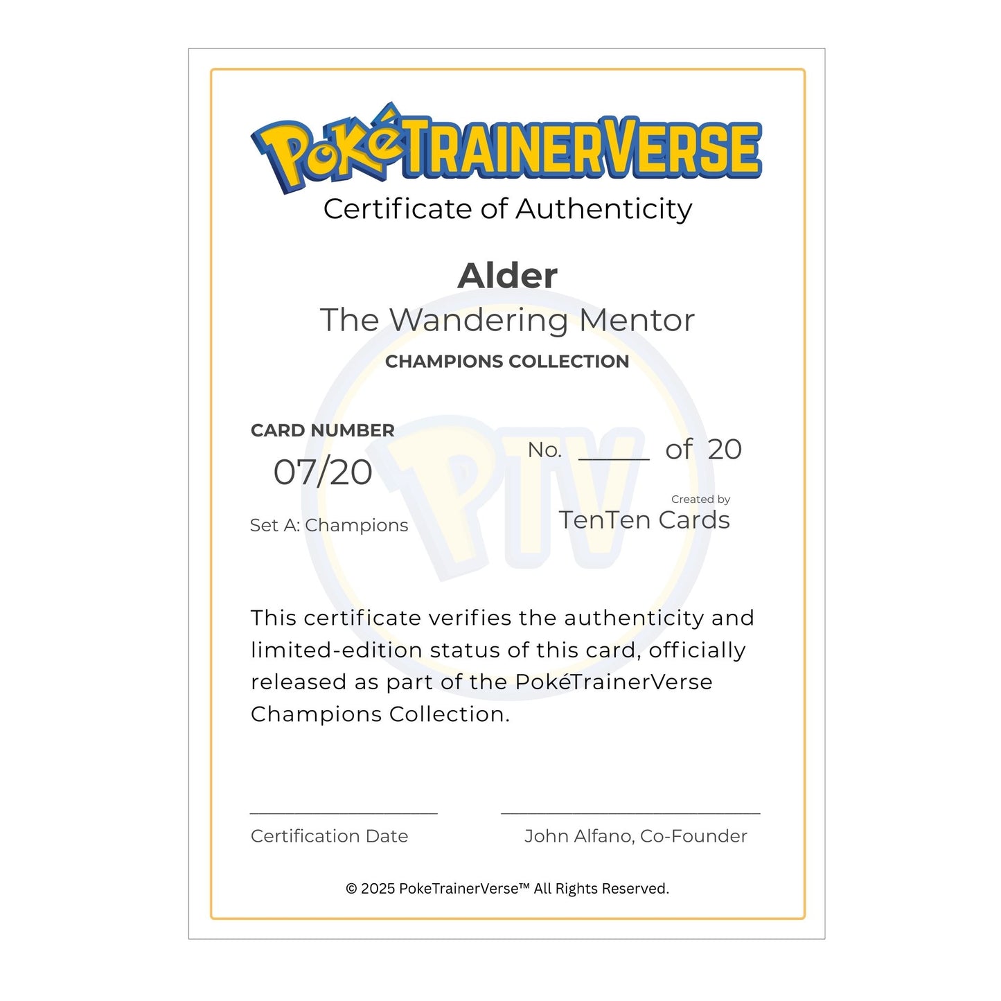 A07 – Alder – The Wandering Mentor (Champions Collection, Limited Edition)