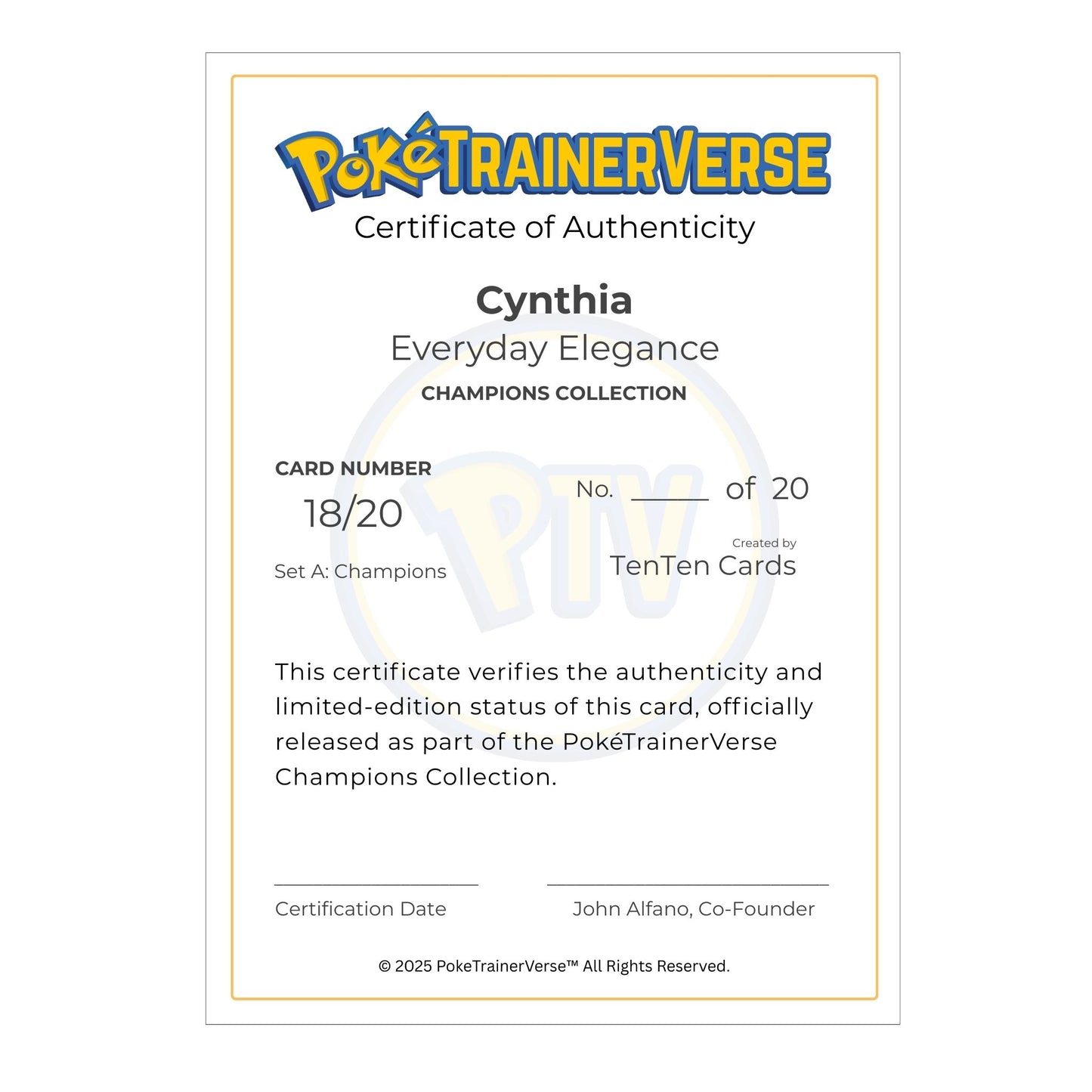 A18 – Cynthia – Everyday Elegance (Alt Art) (Champions Collection, Limited Edition)