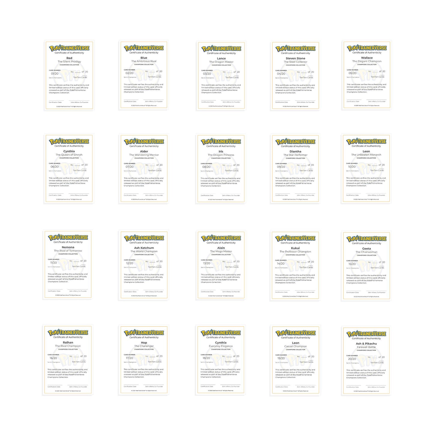 PTV Set A – Champions Collection (Full Set, Limited Edition)