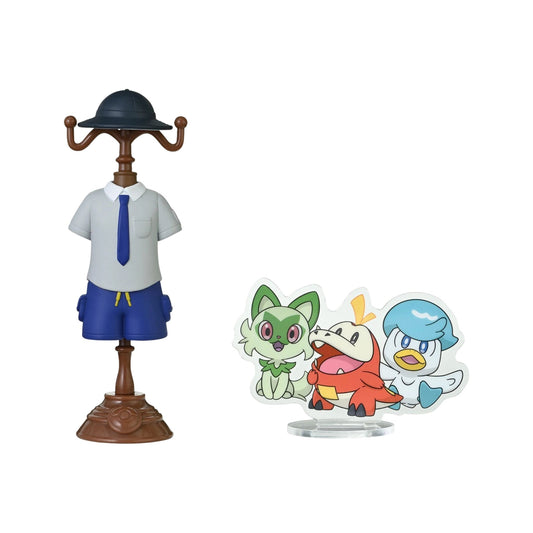 Pokémon Trainer Florian with Sprigatito, Fuecoco & Quaxly – Pokémon Center Miniature Costume Figure – 11 cm (4.3 in)