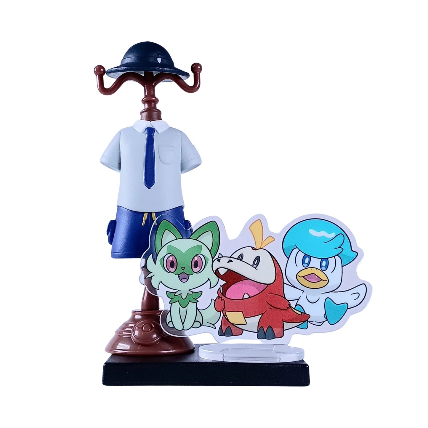 Pokémon Trainer Florian with Sprigatito, Fuecoco & Quaxly – Pokémon Center Miniature Costume Figure – 11 cm (4.3 in)