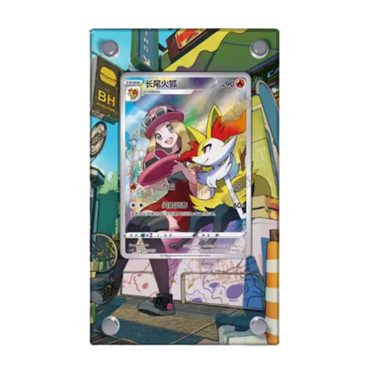 Trading Card Extended Art Display Case – For Serena & Braixen (Sword & Shield: Silver Tempest TG01/TG30) – 9 × 15 cm (3.5 × 5.9 in)
