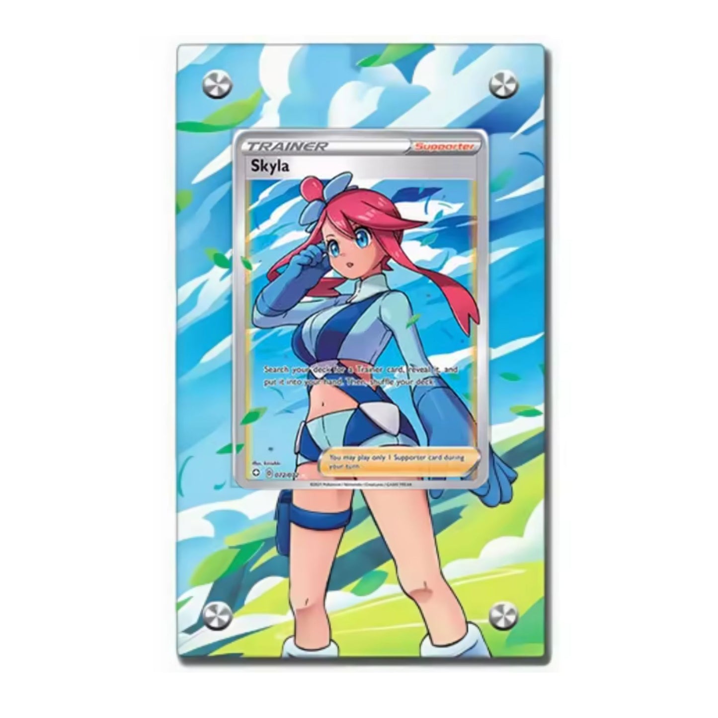 Trading Card Extended Art Display Case – For Skyla (Sword & Shield: Shining Fates 072/072) – 9 × 15 cm (3.5 × 5.9 in)