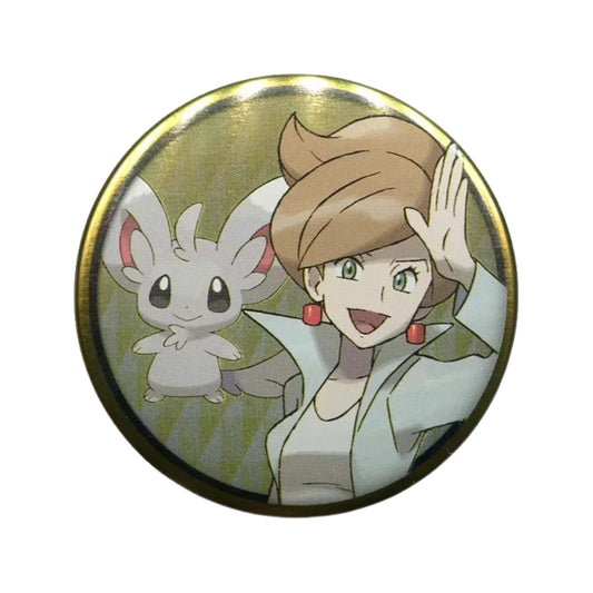 Pokémon Trainer Professor Juniper with Minccino – Official Pokémon Center Can Badge – 5.5 cm (2.2 in)