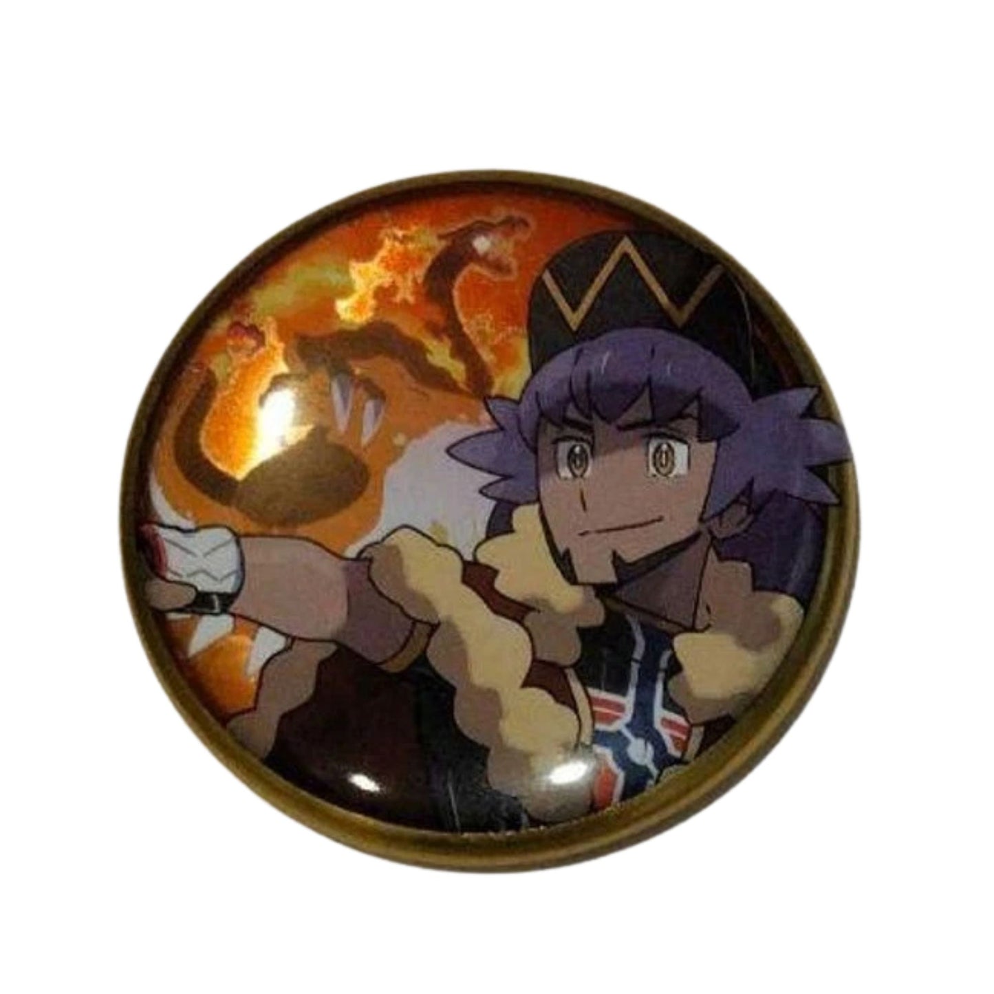 Pokémon Trainer Leon with Gigantamax Charizard – Official Pokémon Center Can Badge – 5.5 cm (2.2 in)