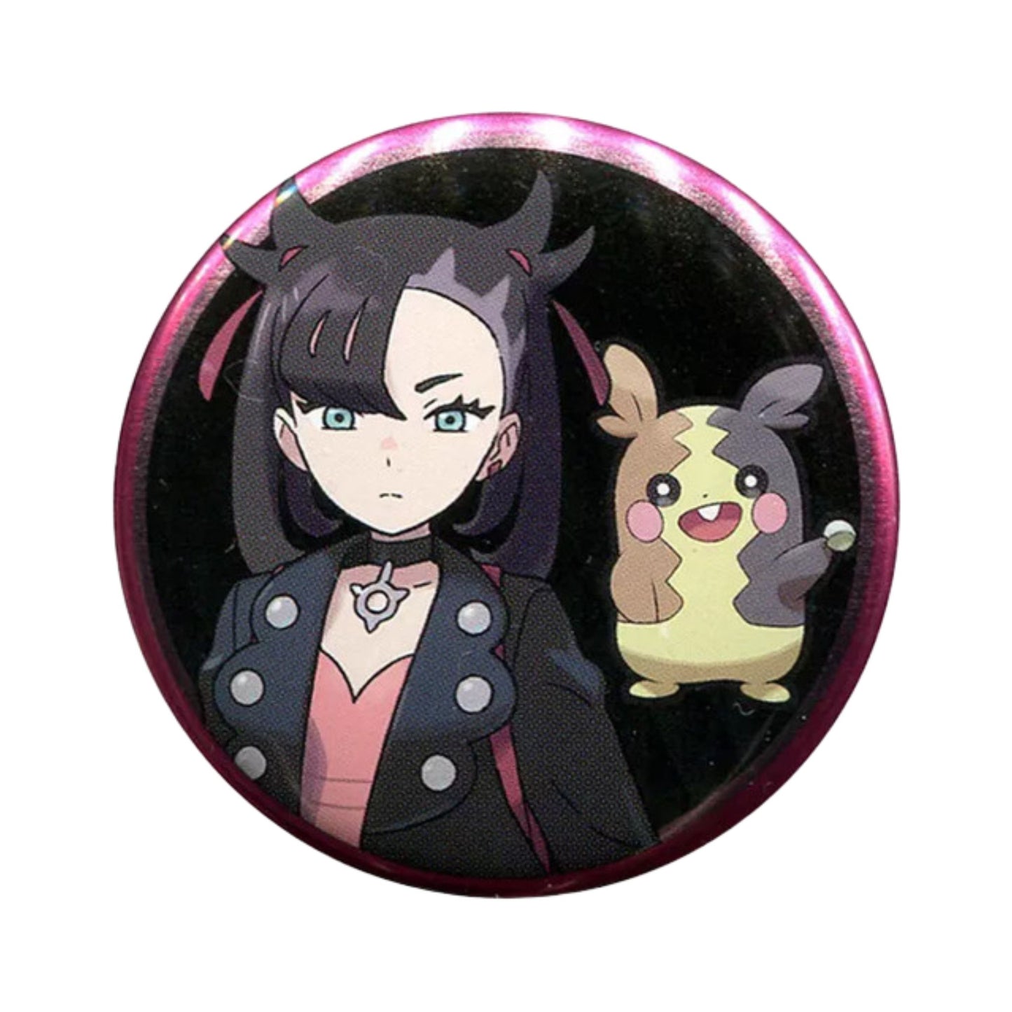 Pokémon Trainer Marnie with Morpeko – Official Pokémon Center Can Badge – 5.5 cm (2.2 in)