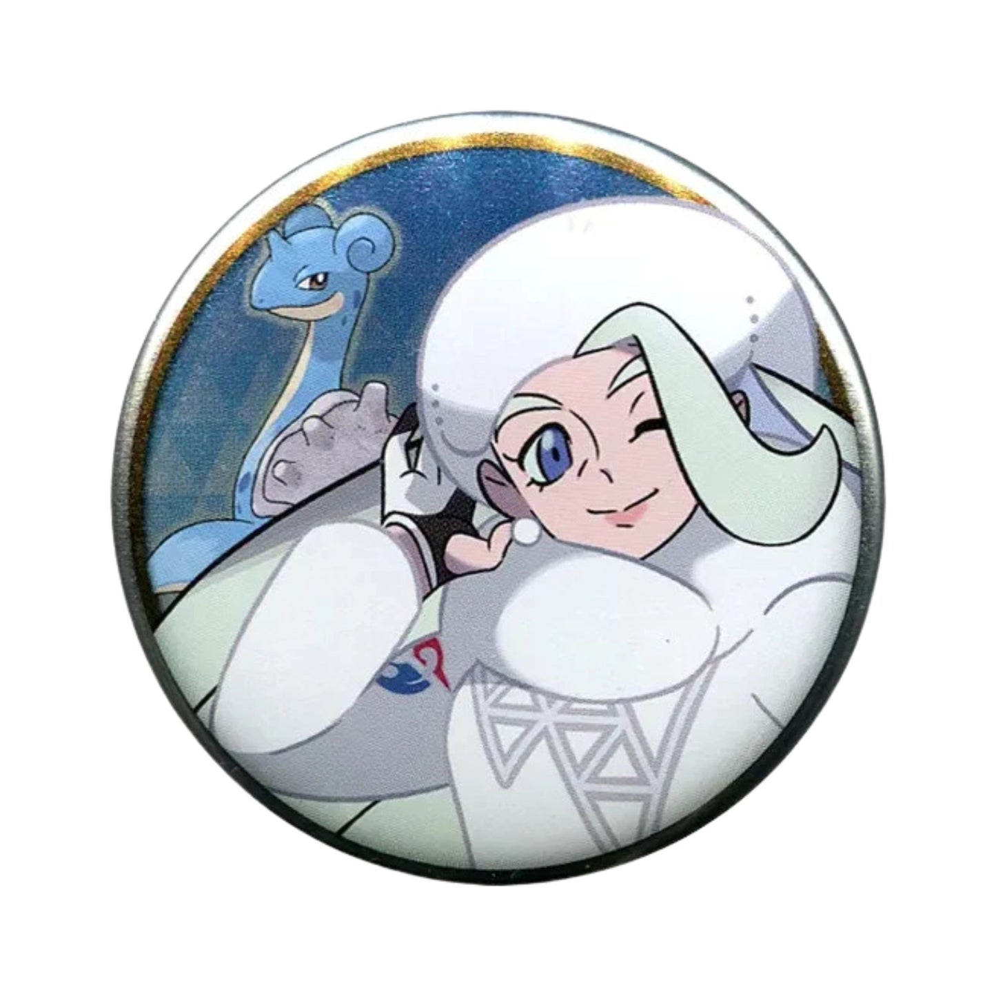 Pokémon Trainer Melony with Lapras – Official Pokémon Center Can Badge – 5.5 cm (2.2 in)