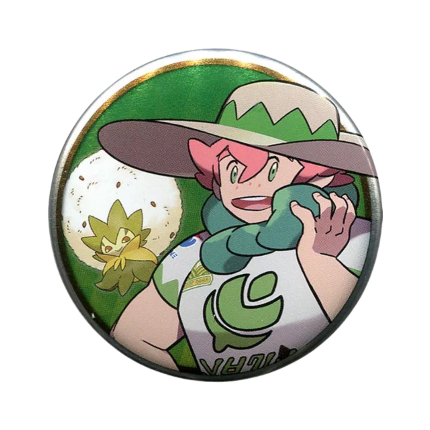 Pokémon Trainer Milo with Eldegoss – Official Pokémon Center Can Badge – 5.5 cm (2.2 in)