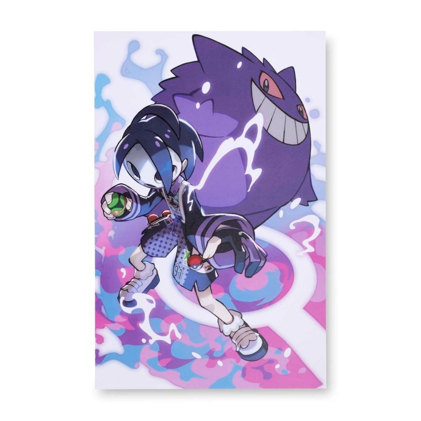 Pokémon Trainer Allister with Gengar – Canvas Wall Art – 21 x 30 cm (8.3 x 11.7 in) (Pokémon Center Replica)