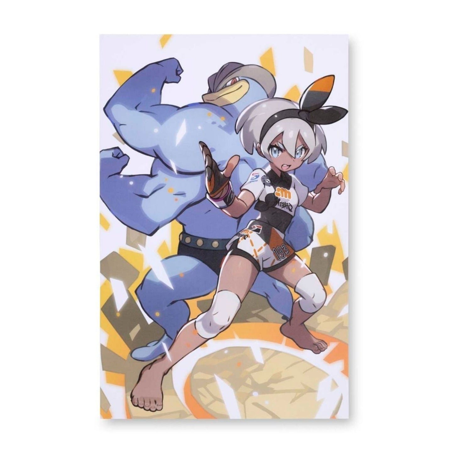 Pokémon Trainer Bea with Machamp – Canvas Wall Art – 21 x 30 cm (8.3 x 11.7 in) (Pokémon Center Replica)