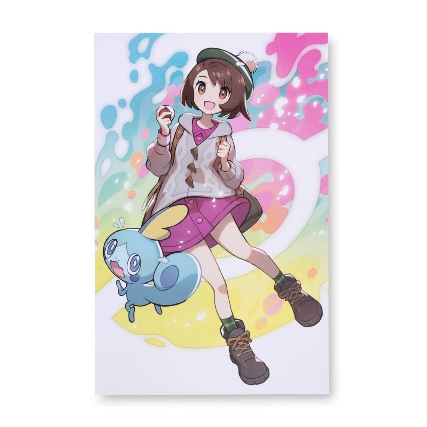 Pokémon Trainer Gloria with Sobble – Canvas Wall Art – 21 x 30 cm (8.3 x 11.7 in) (Pokémon Center Replica)