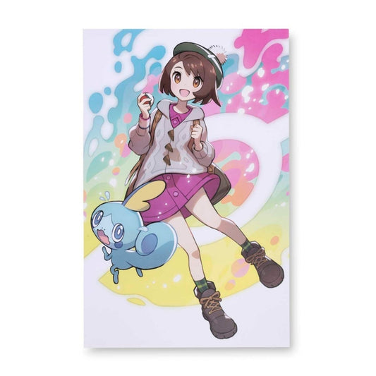 Pokémon Trainer Gloria with Sobble – Canvas Wall Art – 21 x 30 cm (8.3 x 11.7 in) (Pokémon Center Replica)