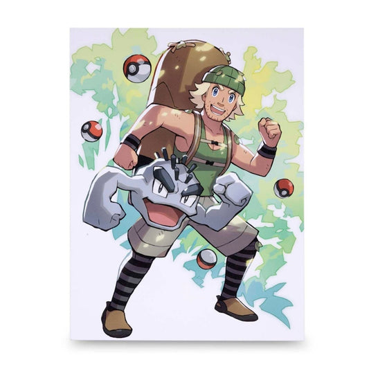 Pokémon Trainer Hiker with Geodude – Canvas Wall Art – 21 x 30 cm (8.3 x 11.7 in) (Pokémon Center Replica)