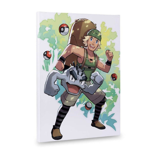 Pokémon Trainer Hiker with Geodude – Canvas Wall Art – 21 x 30 cm (8.3 x 11.7 in) (Pokémon Center Replica)