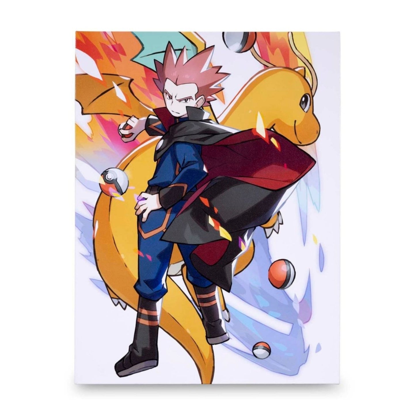 Pokémon Trainer Lance with Dragonite – Canvas Wall Art – 21 x 30 cm (8.3 x 11.7 in) (Pokémon Center Replica)