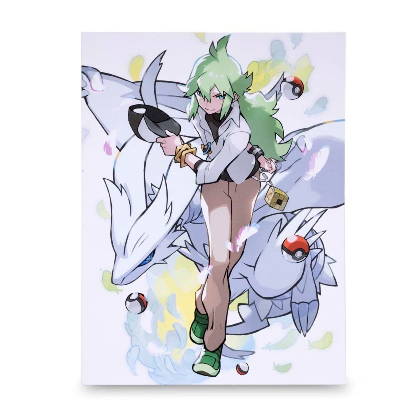 Pokémon Trainer N with Reshiram – Canvas Wall Art – 21 x 30 cm (8.3 x 11.7 in) (Pokémon Center Replica)