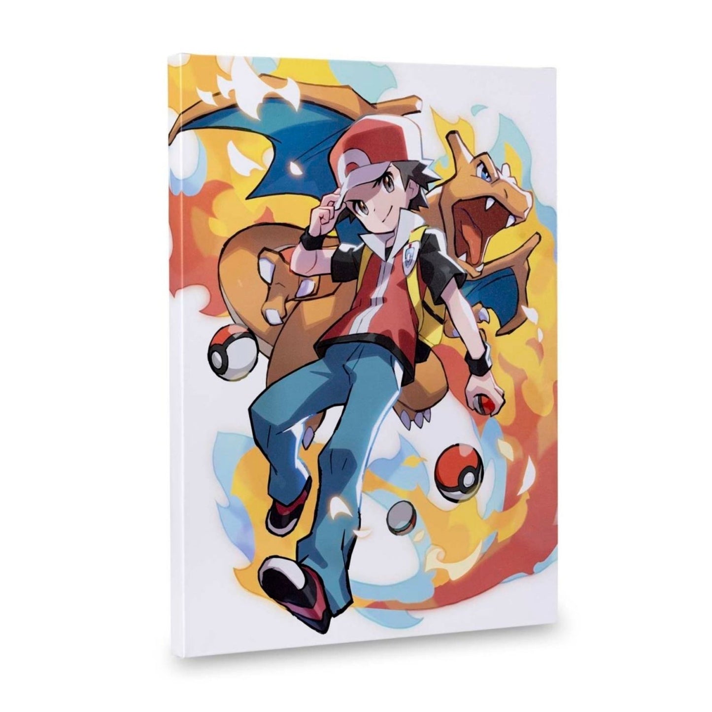 Pokémon Trainer Red with Charizard – Canvas Wall Art – 21 x 30 cm (8.3 x 11.7 in) (Pokémon Center Replica)