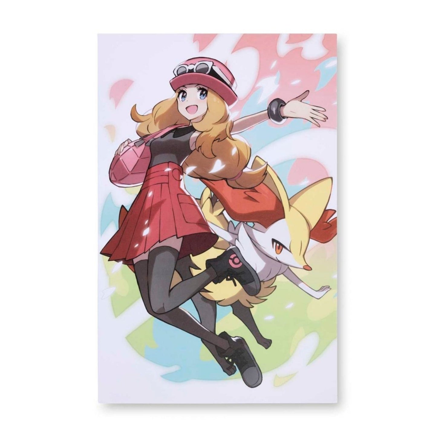 Pokémon Trainer Serena with Braixen – Canvas Wall Art – 21 x 30 cm (8.3 x 11.7 in) (Pokémon Center Replica)