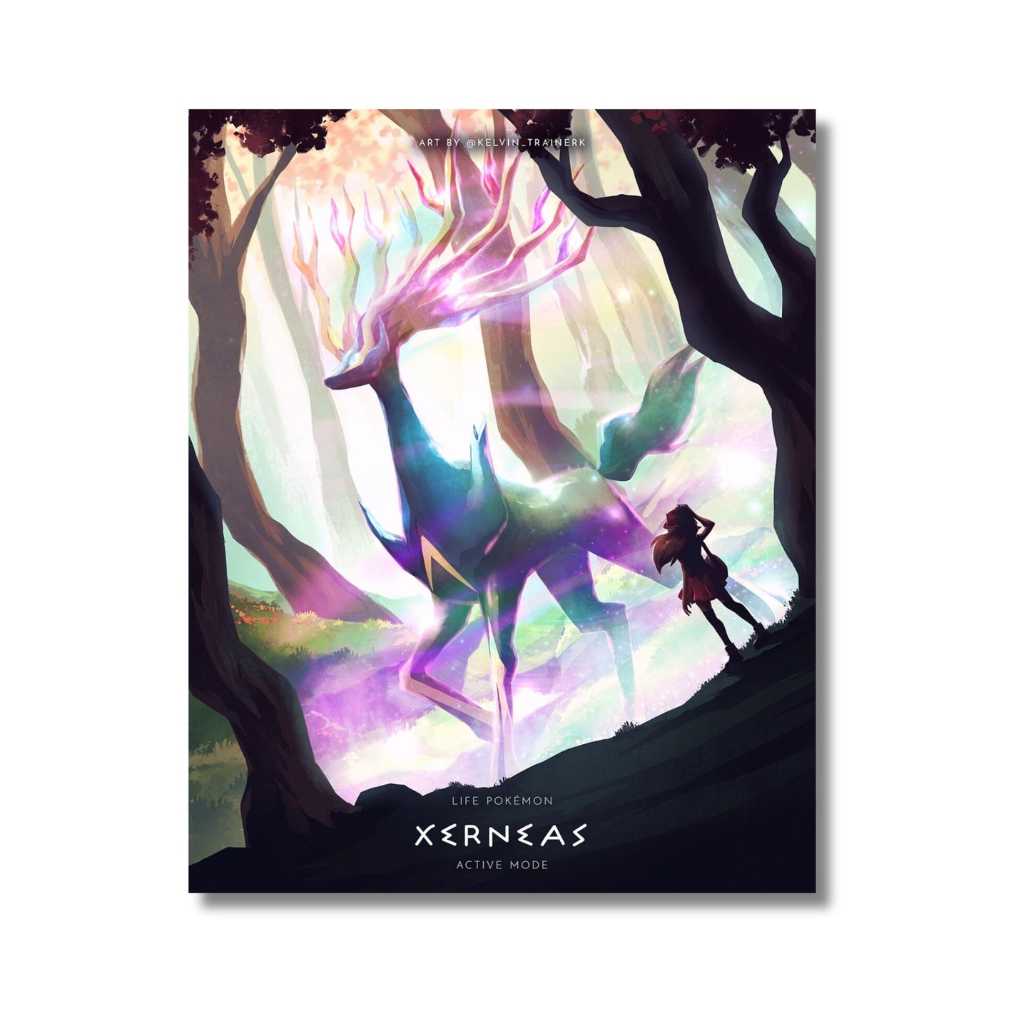 Pokémon Trainer Serena with Xerneas – Canvas Wall Art – 21 x 30 cm (8.3 x 11.7 in)